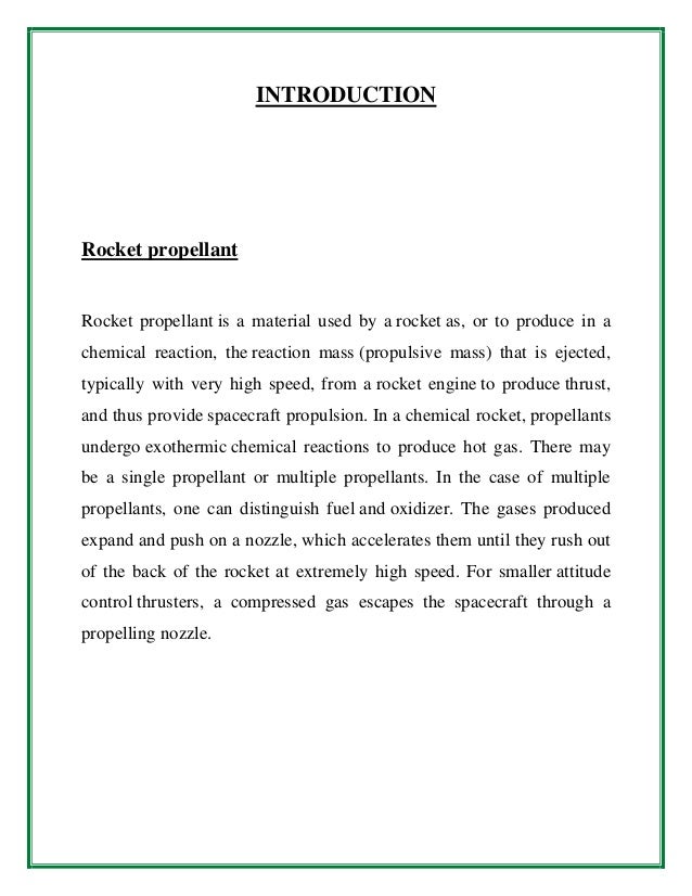 rocket fuel chemical name specific impulse of rocket fuels